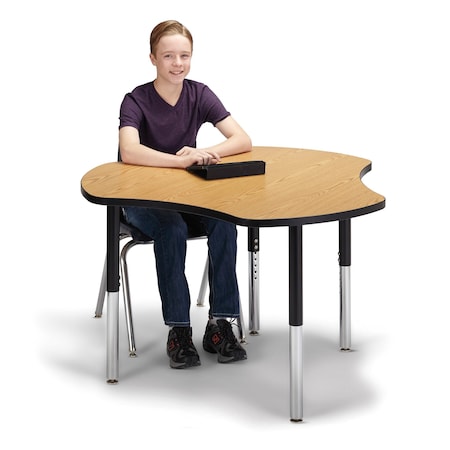 Jonti-Craft Berries Collaborative Hub Table, 44 in. x 47 in., Oak/Black 6311JCS210